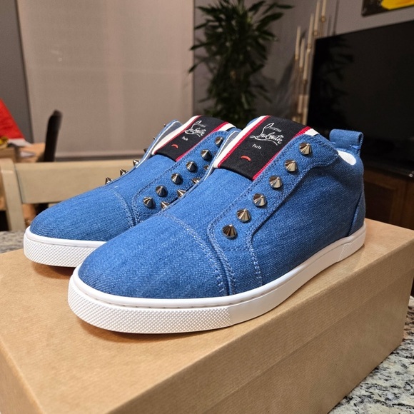 NEW Christian Louboutin FAV Pique A Vontade Woman Sneaker Size 37.5 - Picture 3 of 12